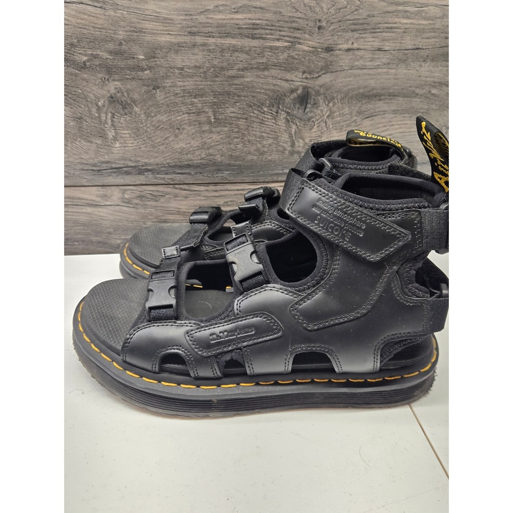 Dr Martens x Suicoke DM DEPA Black Leather Buckle Strap Sandal AirWair Sole rare